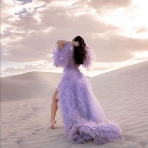 Lavender Maternity Tulle Robe